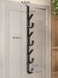 1pc/2pcs Carbon Steel Over-The-Door Hooks, Multi-Functional Space-Saving Vertical Storage Hooks, No-Drill Door Hanging Storage Rack, Suitable For Bathroom, Bedroom, Entryway, Sturdy Door Back Clothing Rack, Towel Rack